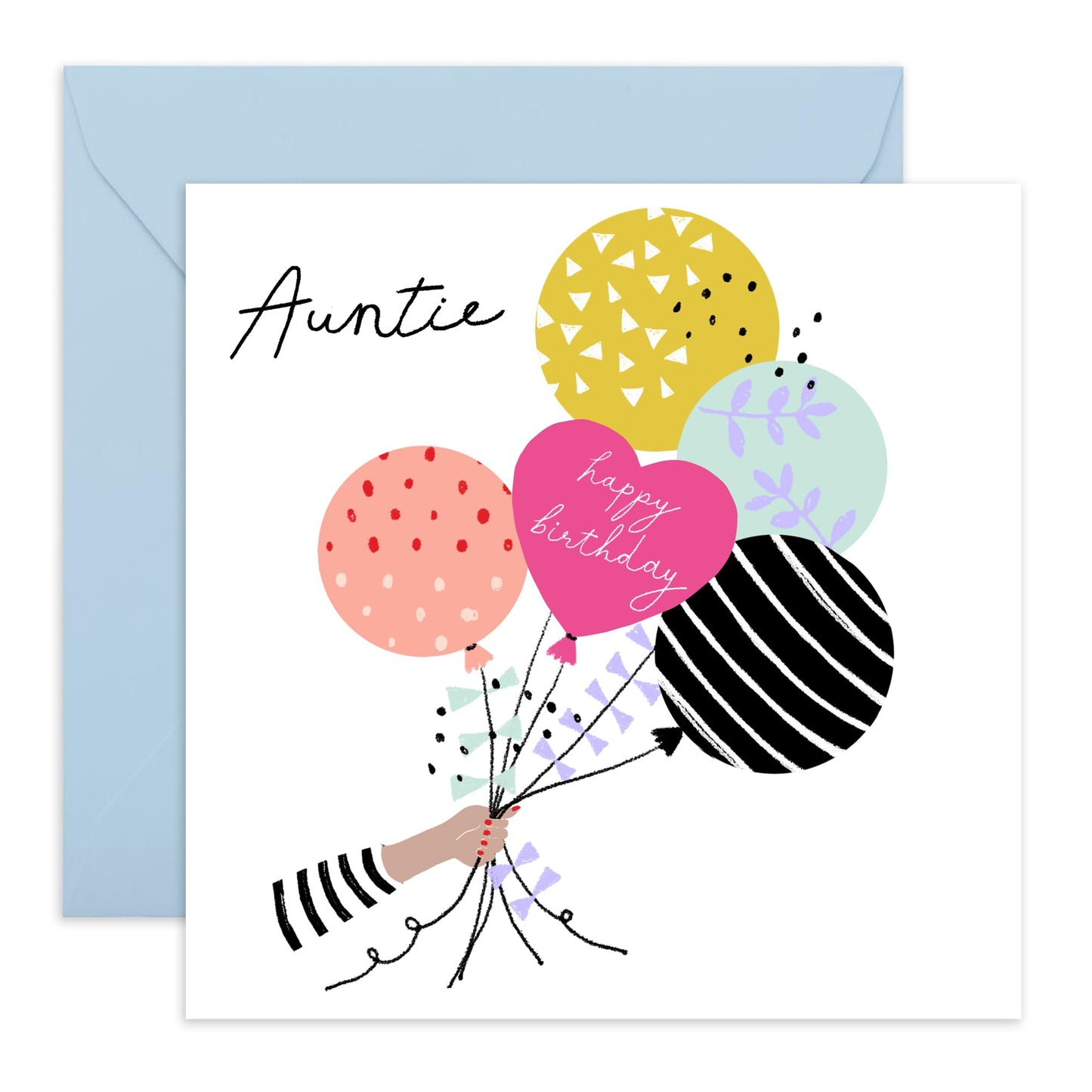 Auntie Happy Birthday Card For Women - Bday Balloons- Heartfelt Greeting Card For Her Female Tia Aunty - Gifts From Niece Nephew - Comes With Fun Stickers By Central 23