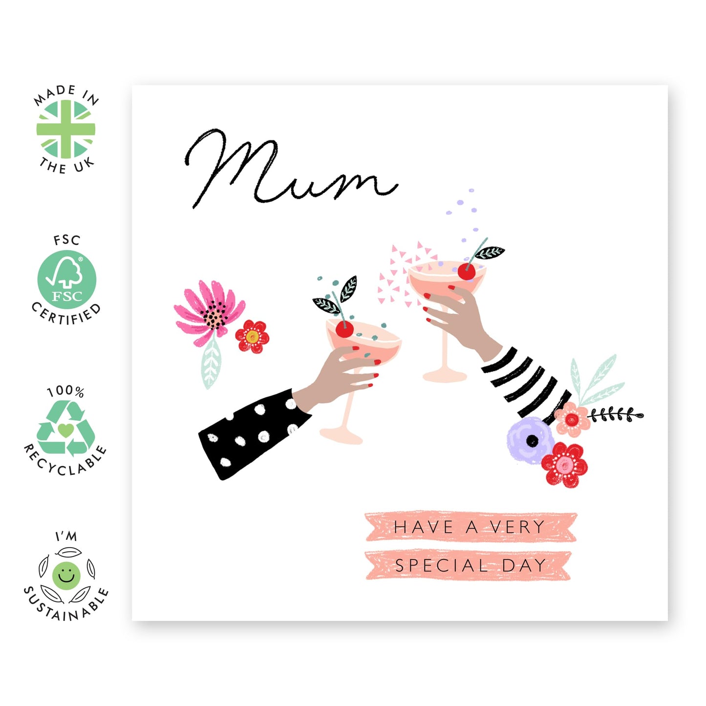 Valentines Card For Mummy - Mum Special Day - Anniversary Card - Birthday Card For Mother From Son Daughter - Pretty Greeting Cards For Mum - Comes With Fun Stickers - By Central 23