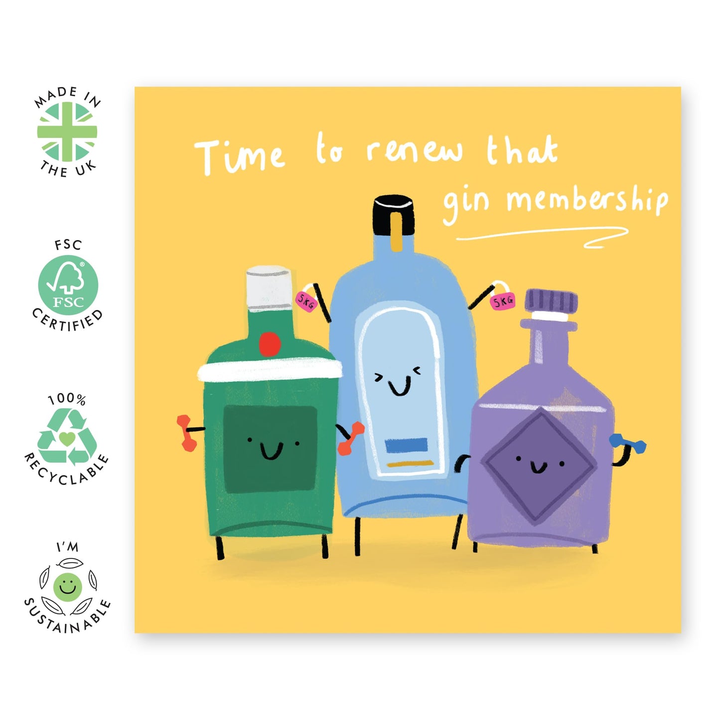 Funny Greeting Card - 'GIN MEMBERSHIP' - Perfect for Any Occasion with a Fun, Gin-Themed Design - Ideal for Adding a Touch of Humor and Joy to Special Moments - Comes With Stickers By Central 23