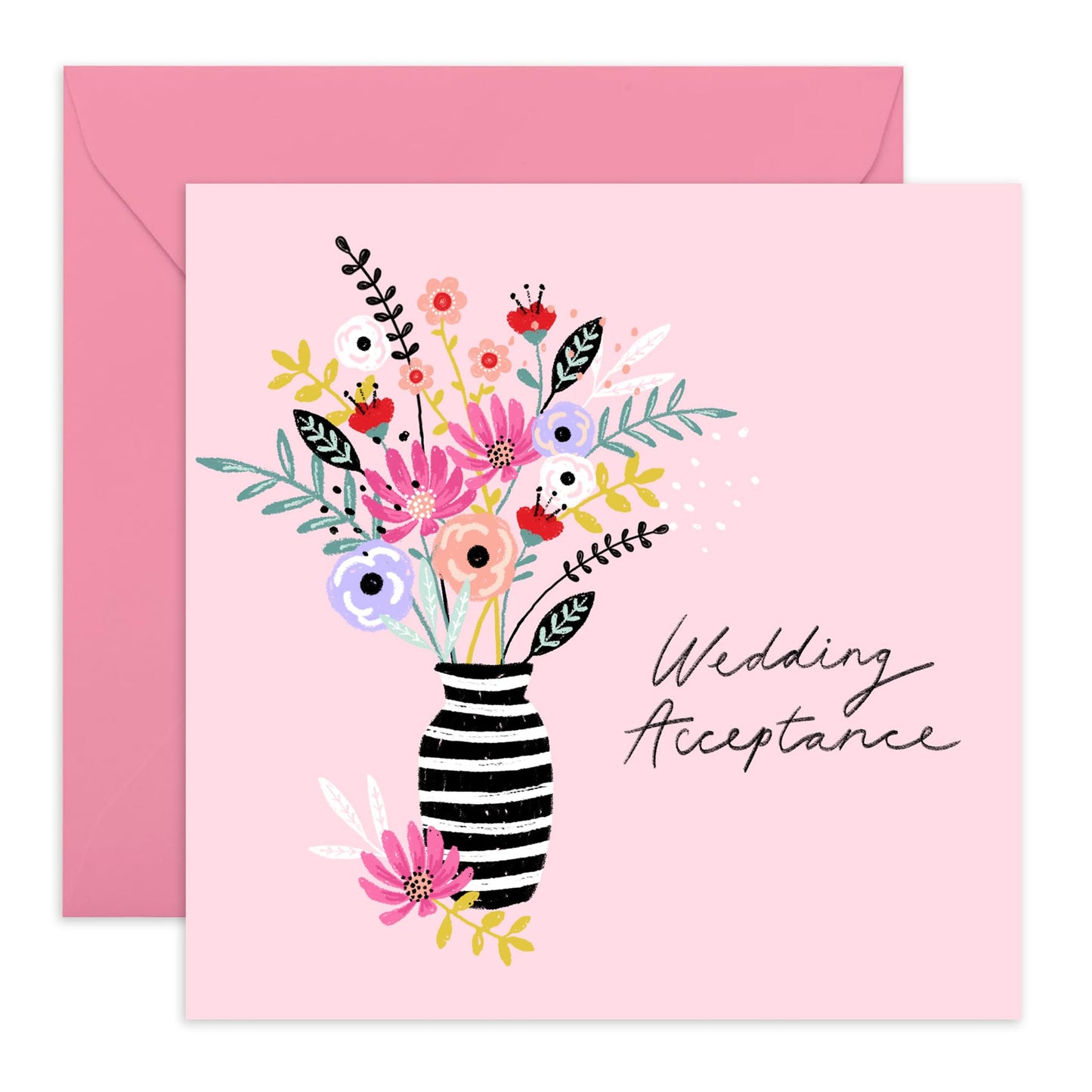 Wedding Acceptance Card For Entourage - Wedding Acceptance Vase - Wedding Invitations From Groom Bride - Rsvp Reply Card For Bridesmaid Groomsman - For Guest - Comes With Fun Stickers By Central 23