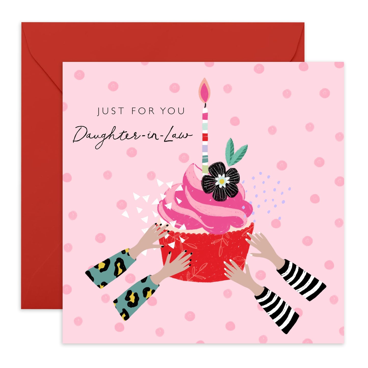 Thank You Card For Daughter-in-law - Daughter In Law Birthday Cards For Her - Just For You - Pretty Cupcake Greeting Cards For Women -sweet Gifts From Mother In Law - Comes With Stickers By Central 23