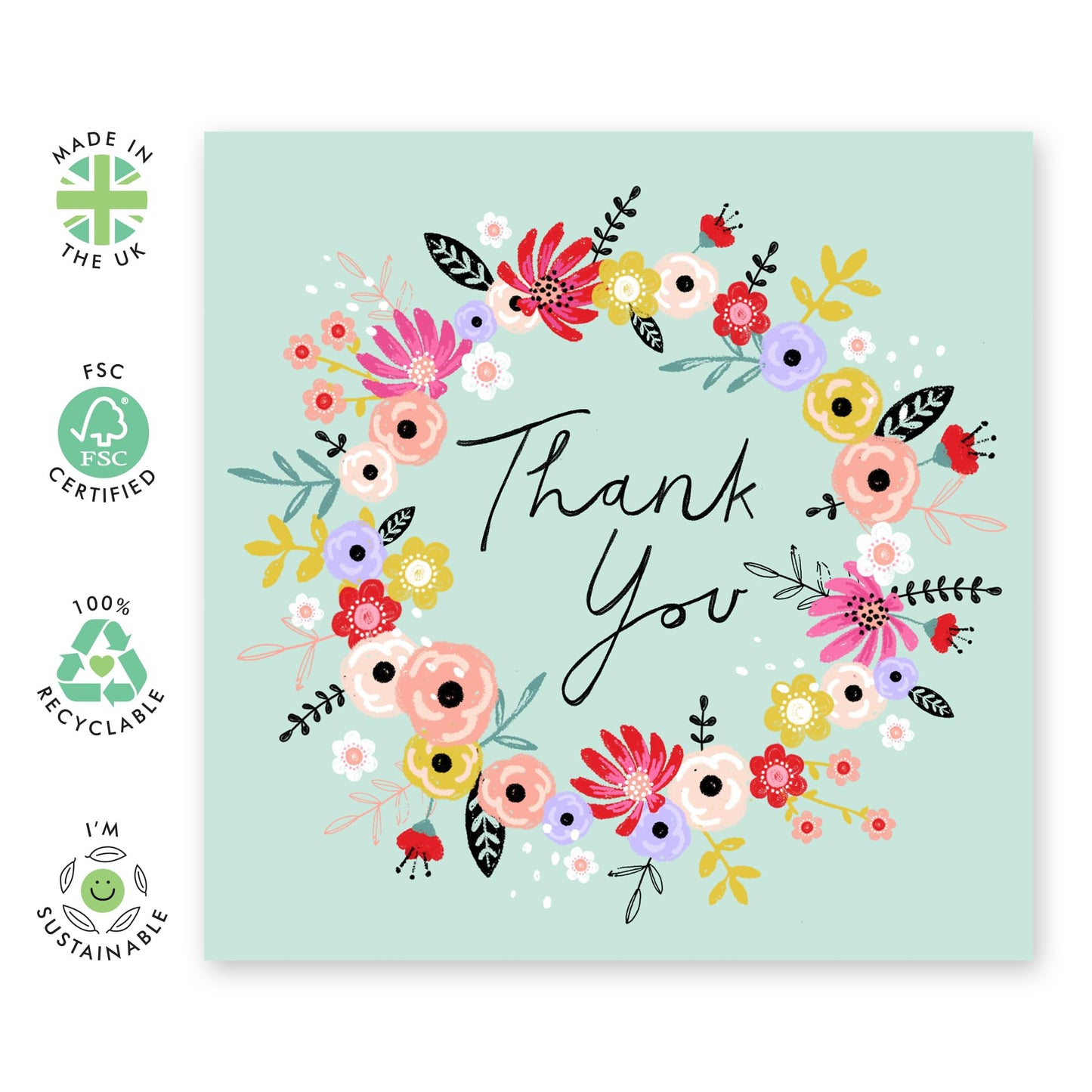 Thank You Cards With Envelope Wedding Baby Shower Christening - Floral Cards For Women Student Teacher Doctor Neighbor - Appreciation Gifts For Employee Coworker - Comes With Stickers By Central 23