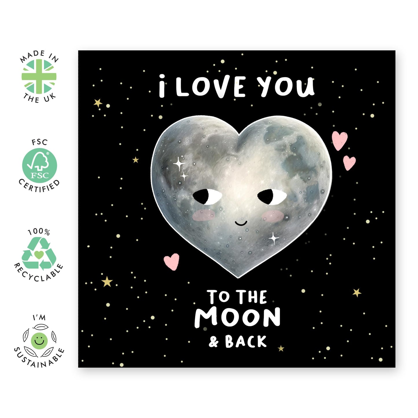 Boyfriend Birthday Card - I Love You To The Moon And Back - Sweet Anniversary Card For Couple Husband Wife - Girlfriend Valentine's Day Cards For Her - Comes With Stickers By Central 23