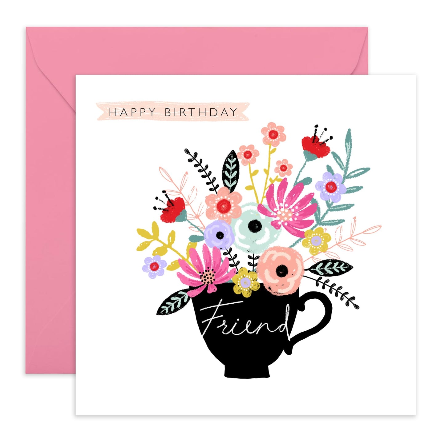 Floral Cards - Gifts For Friends Women Presents - Friend Birthday Cards For Her Womoan - Floral Gift For Female Friends - Comes With Cute Stickers - By Central 23
