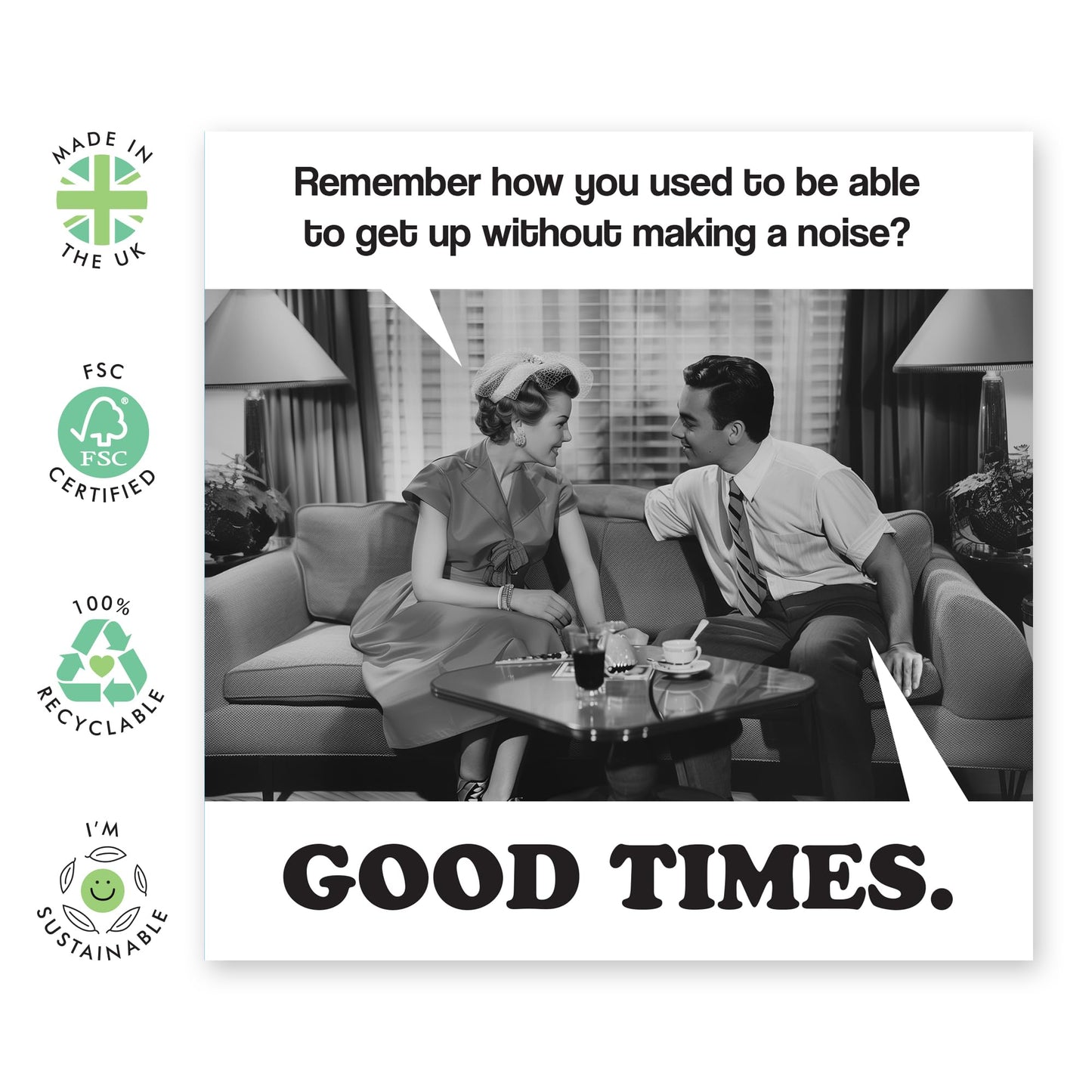Birthday Cards For Him Her - Get Up Without Making A Noise - Funny Greeting Cards From Partner - Birthday Cards For Wife Husband - Humorous Gift From Couple - Comes With Fun Stickers By Central 23