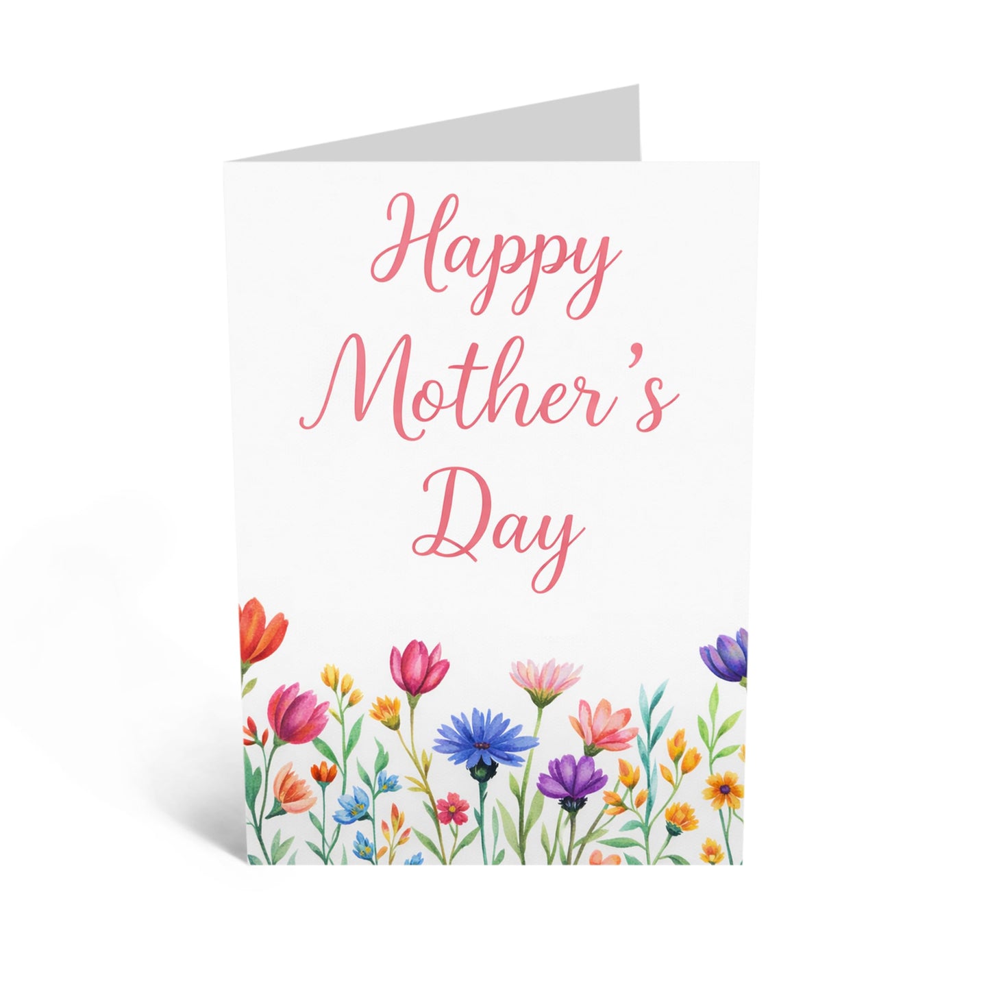 Happy Mother’s Day Card - Beautiful Watercolour Wildflower Greeting Card - Elegant Floral Design for Mum, Gran, or Friend - Made in UK - Includes Premium White Envelope