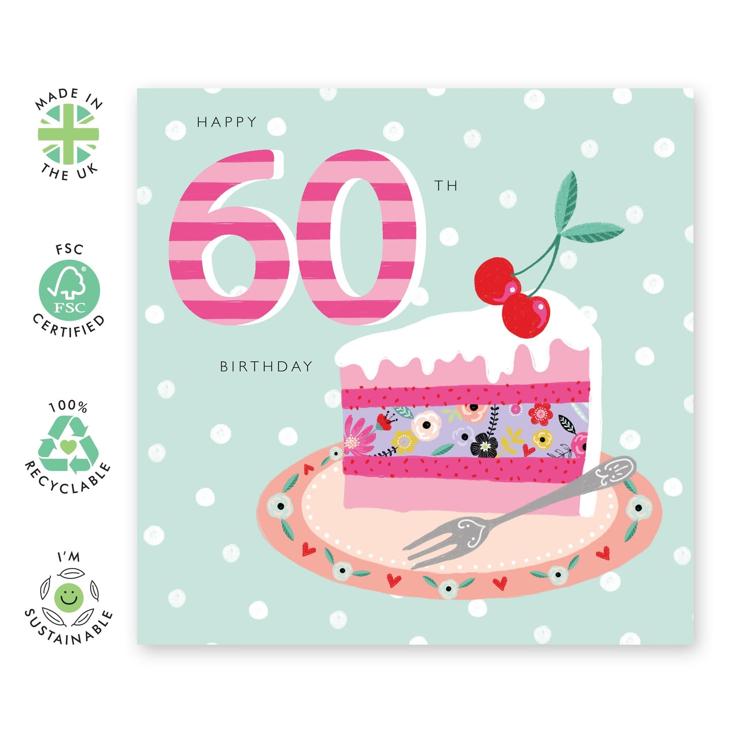 Happy Birthday Cards For Her Age Sixty - Elegant 60th Birthday Card For Women - 60 Year Old Gifts For Nan Aunt Wife Friends - Sixtieth Birthday Cakes - Comes With Fun Stickers By Central 23`