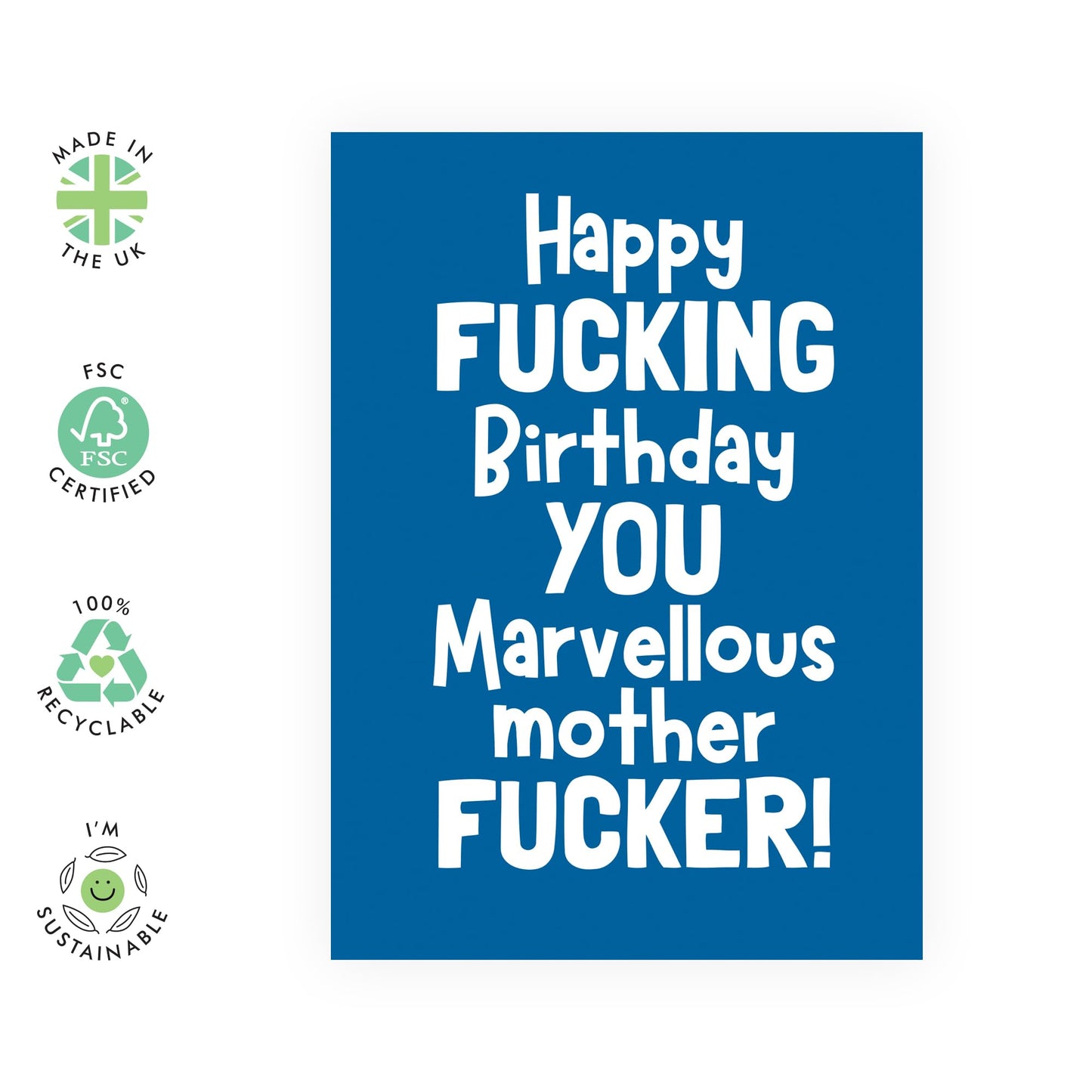 Hialrious Birthday Card Jokes - 'Marvelous Mother F*ck*r' - Gifts for Best & Close Friends, Sisters, Sis, Gal , Her, Bruv, Mate, Colleagues - Bday Jokes - Comes with Fun Stickers