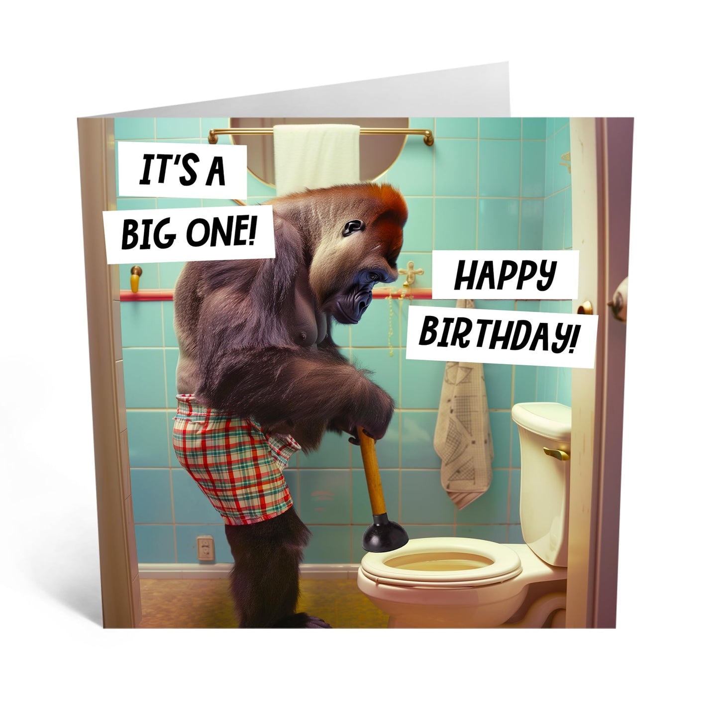 Birthday Card - 'IT'S A BIG ONE! TOILET BIRTHDAY' - Perfect for Celebrating with a Hilarious & Unique Twist - Ideal for Adding a Fun & Memorable Touch to Their Day - Comes With Stickers By Central 23
