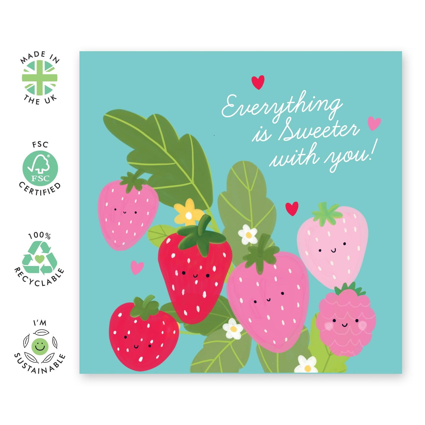 Romantic Birthday Card For Partner - Everything Is Sweeter With You - Anniversary Card For Wife Husband - Valentines Card For Boyfriend Girlfriend - Comes With Stickers By Central 23