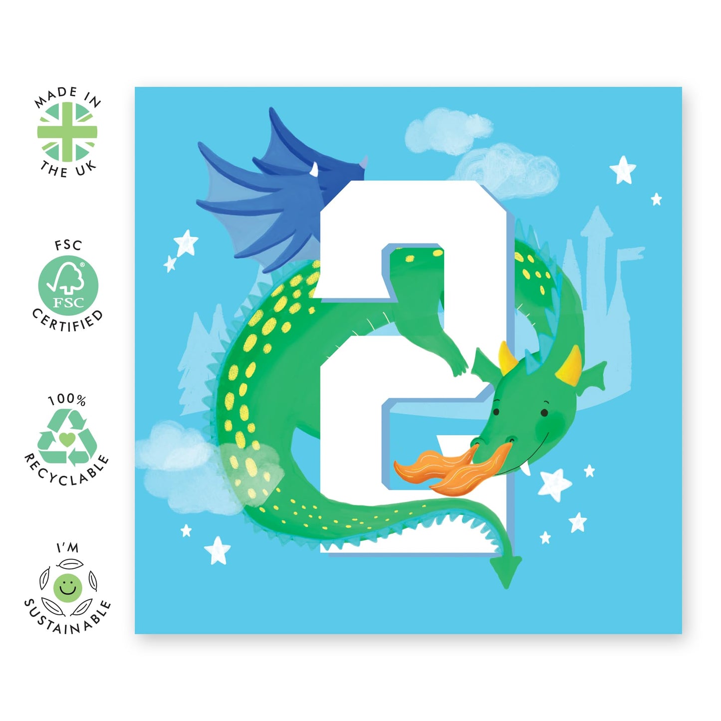 2 Year Old Birthday Card Boys - Dragon Age 2 - Happy 2nd Birthday Card For Kids - Baby Milestone Age Two - Gifts For Son Nephew Grandson - From Mum Dad - Comes With Fun Stickers - By Central 23