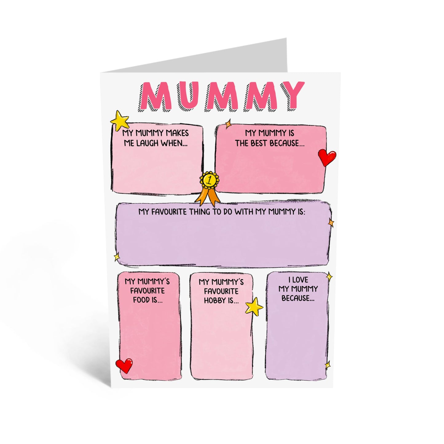 Customize Greeting Card - 'I LOVE MY MUMMY FILL IN YOURSELF' - Perfect for Showing Appreciation and Love - Ideal for Mums Mummy's Mama Who Deserve a Special Tribute - Comes With Stickers By Central 23