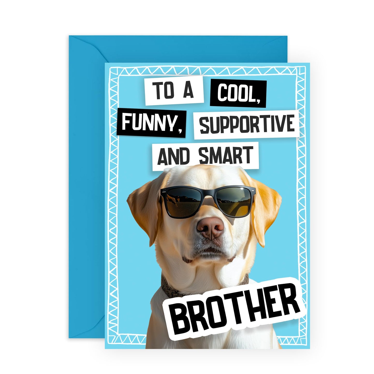 Greeting Card - 'BROTHER DOG' - Perfect for Celebrating the Special Bond Between Siblings - Ideal for Adding Warmth and Affection to Any Occasion for Your Brother - Comes With Stickers By Central 23