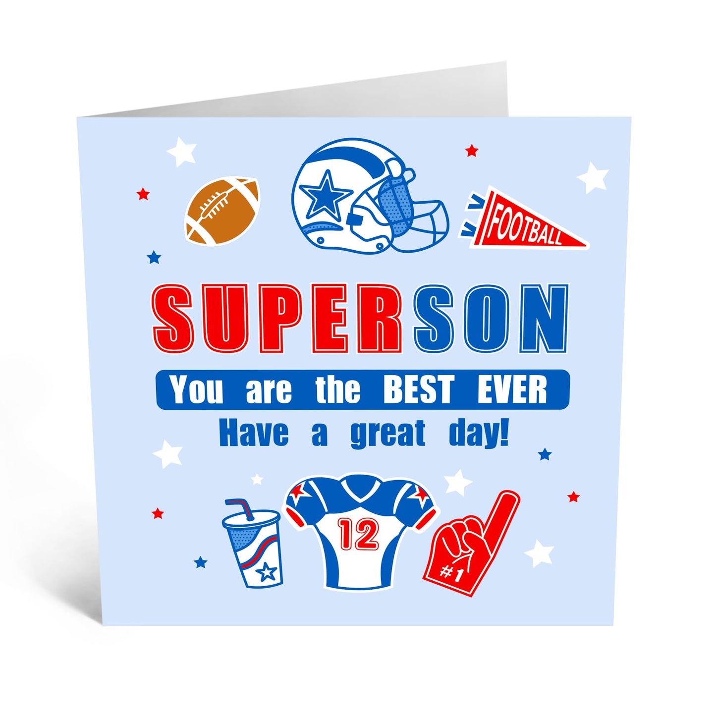 Cheerful Greeting Card - 'HAVE A SUPER DAY, SON!' - Perfect for Celebrating Special MUMents with Love and Encouragement - Ideal for Sons Boy Buddy Family Members - Comes With Stickers By Central 23