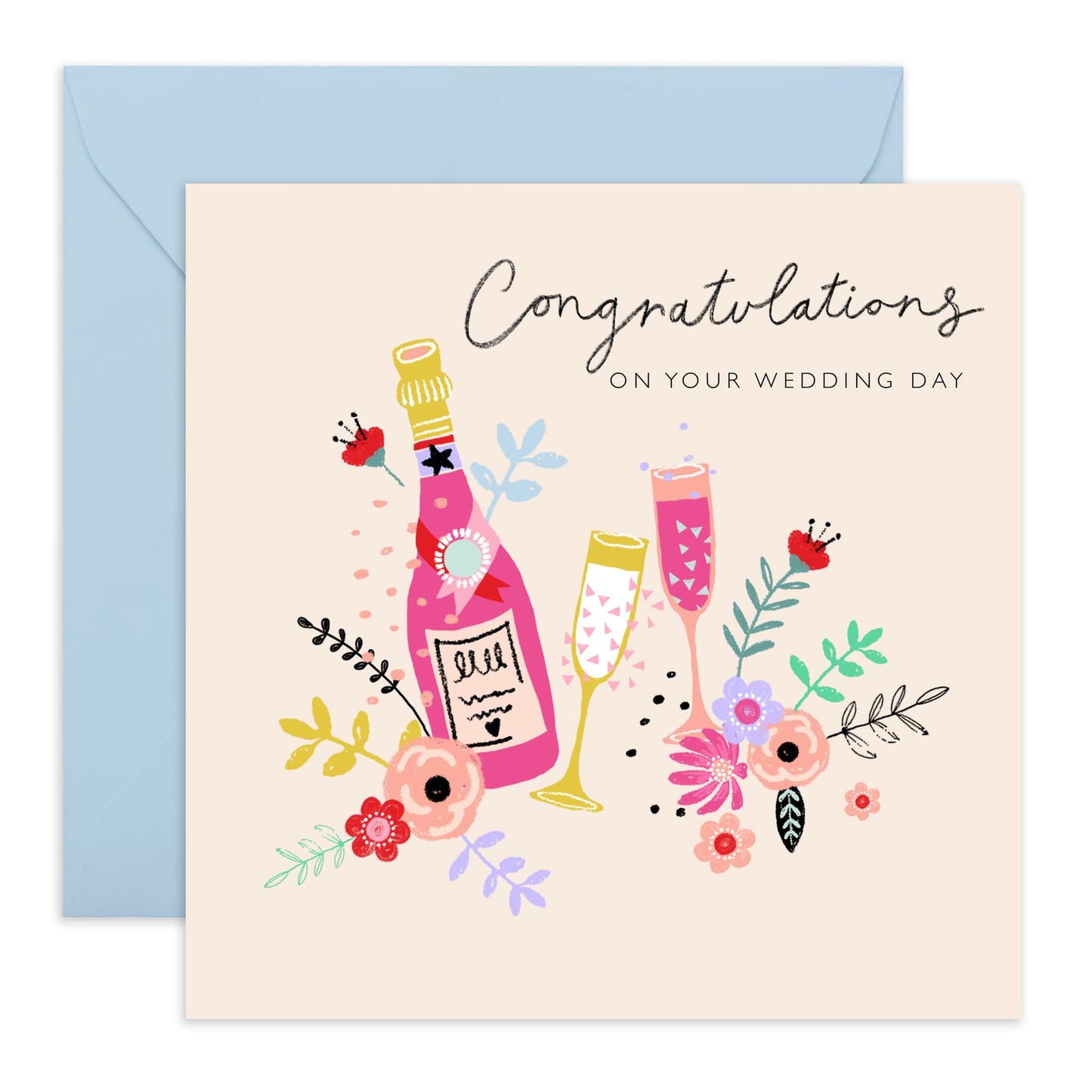 Wedding Cards For Bride And Groom - Congratulations On Your Wedding Drinks - Congratulations Card Men Women Son Daughter - Best Wishes Gift For Him Her - Comes With Stickers By Central 23