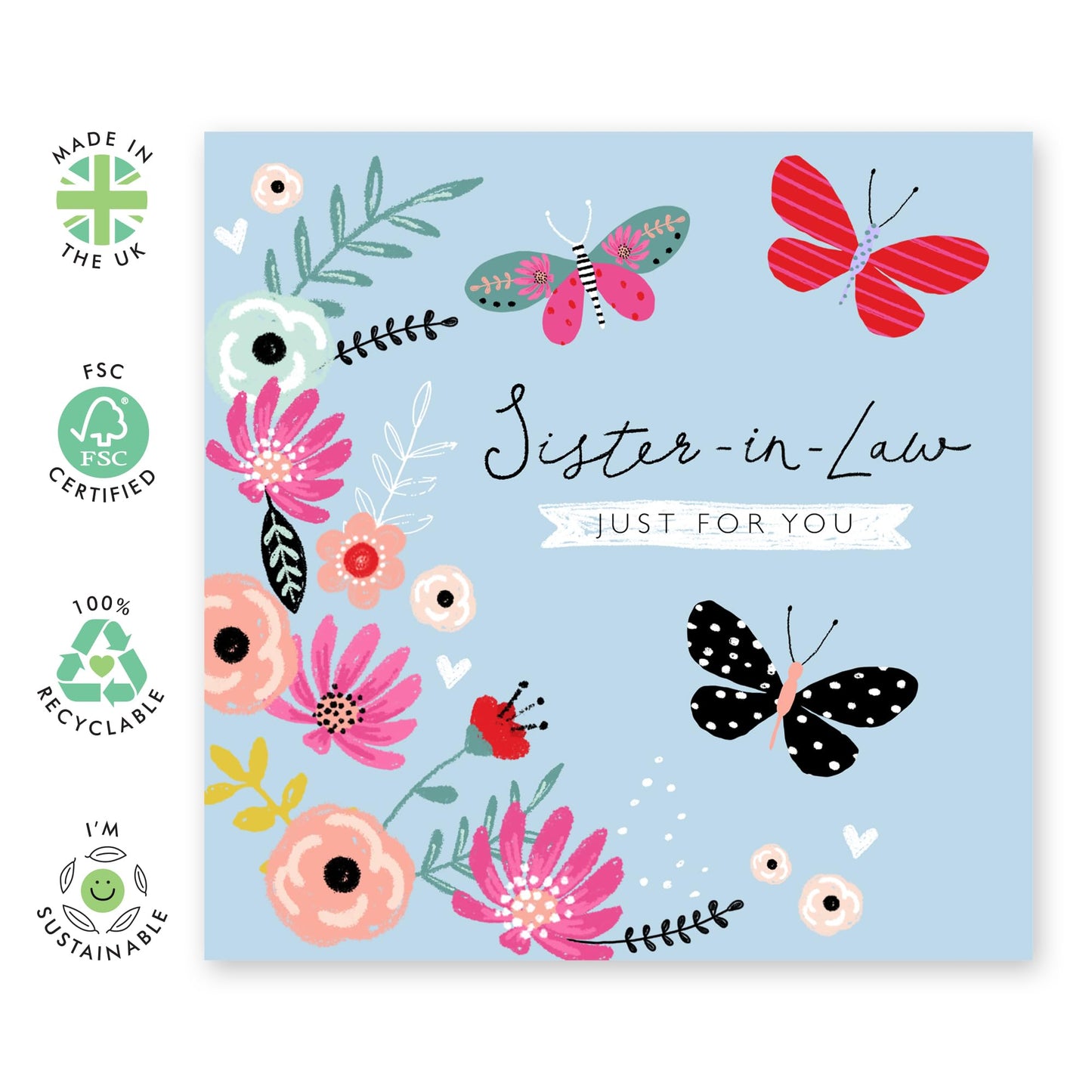 Sister In Law Birthday Cards For Women - Heartfelt Love Cards For Her - Mother's Day Wedding Anniversary - Sister-in-law Gifts Presents - Elegant Greeting Cards - Comes With Stickers By Central 23