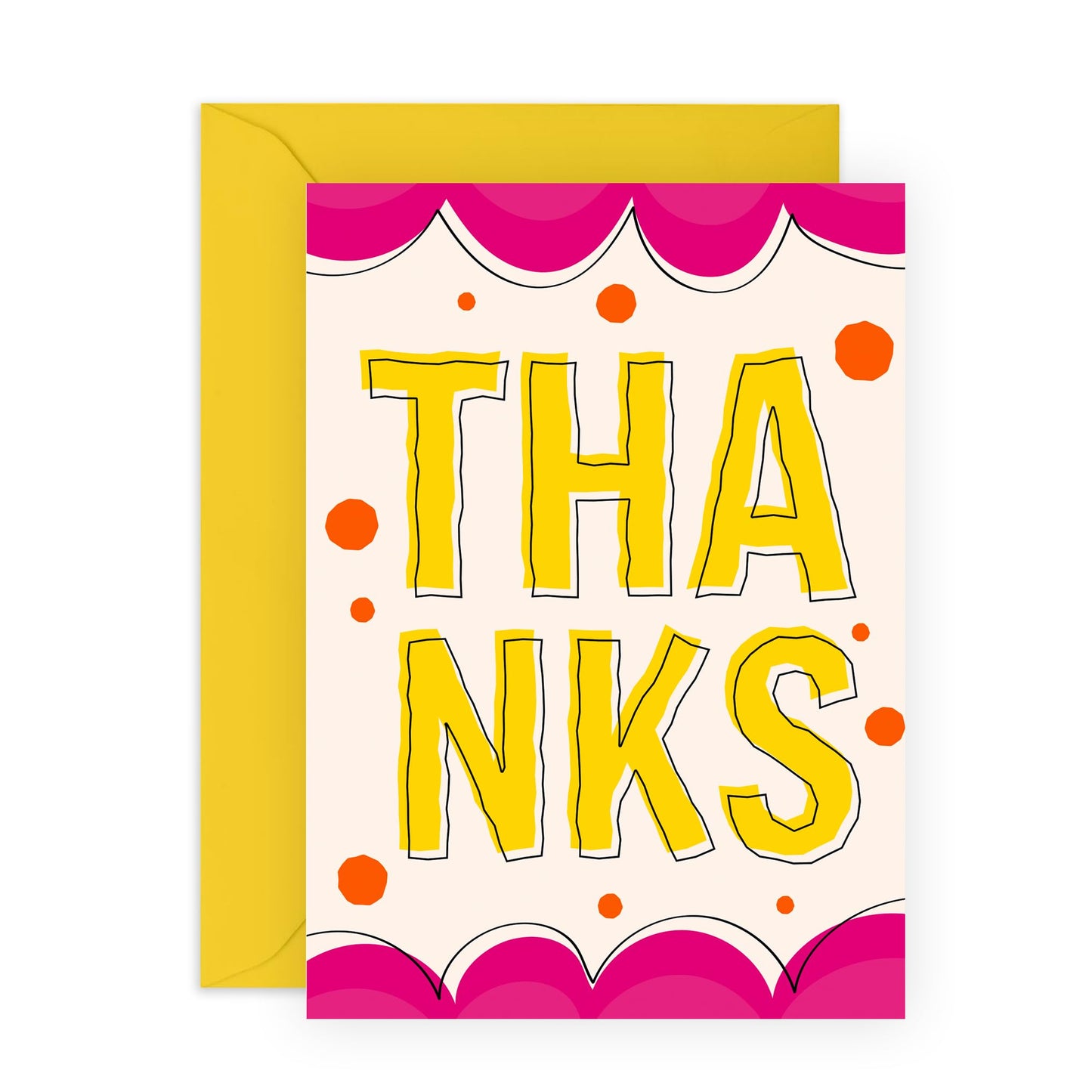 Thank You Card - 'Thanks' - Showing Gratitude to Mum, Dad, Parents, Family, Friends, Sister, Brother, Colleagues, Coworkers, Neighbours - Sincerely - Comes with Fun Stickers