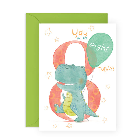 Eighth Birthday Card For Boys - Happy 8th Birthday Cards For Kids - For Son Nephew Godson - Milestone Greeting Cards Age Eight - Gifts For Grandson - Comes With Fun Stickers - By Central 23