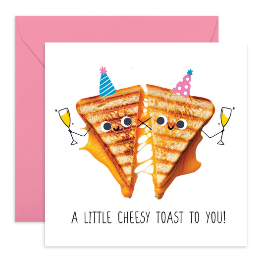Anniversary Cards For Wife Husband - A Little Cheesy Toast To You - Funny Valentines Cards For Boyfriend Girlfriend - Wedding Anniversary Card For Couple - Comes With Stickers By Central 23