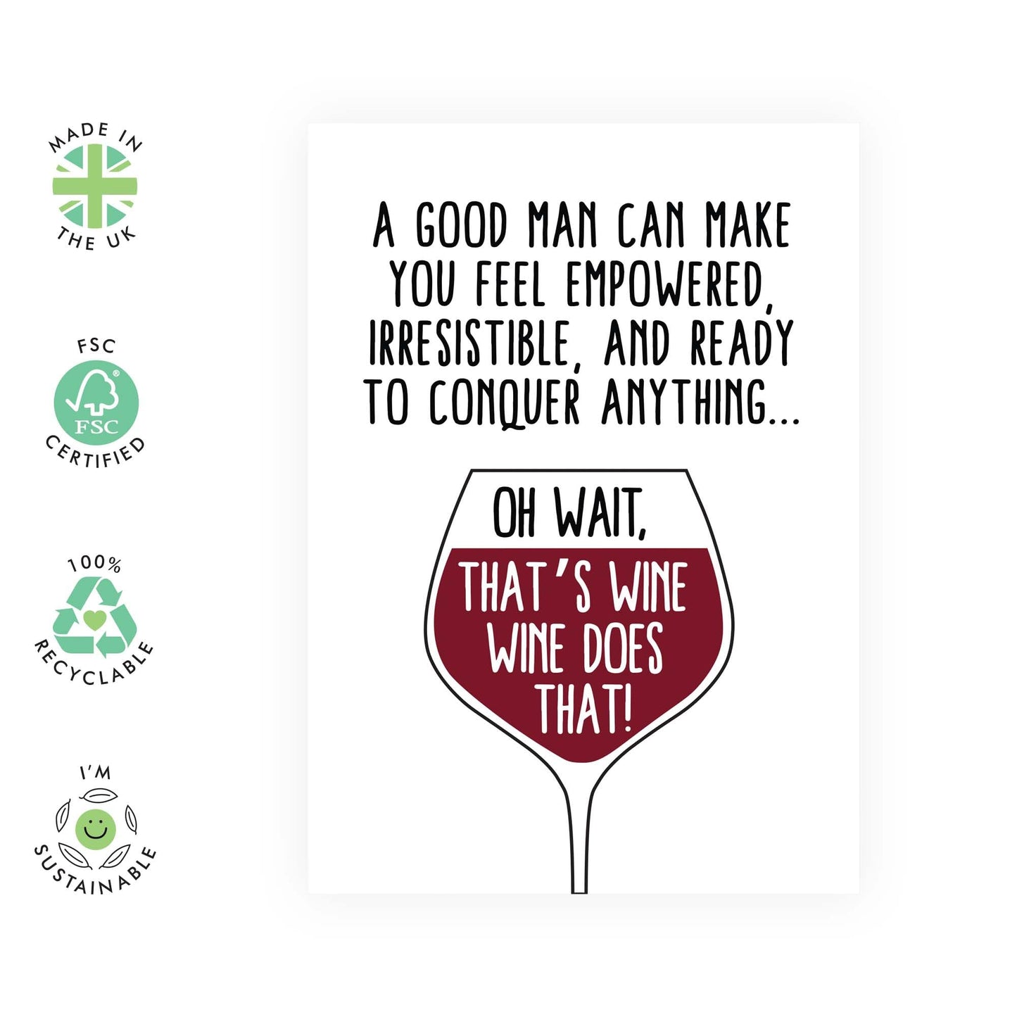 Fun Greeting Card - 'THAT'S WINE' - Perfect for Celebrating Wine Lovers with a Touch of Humor - Ideal for Birthdays, Anniversaries, or Just Because - Comes With Stickers By Central 23