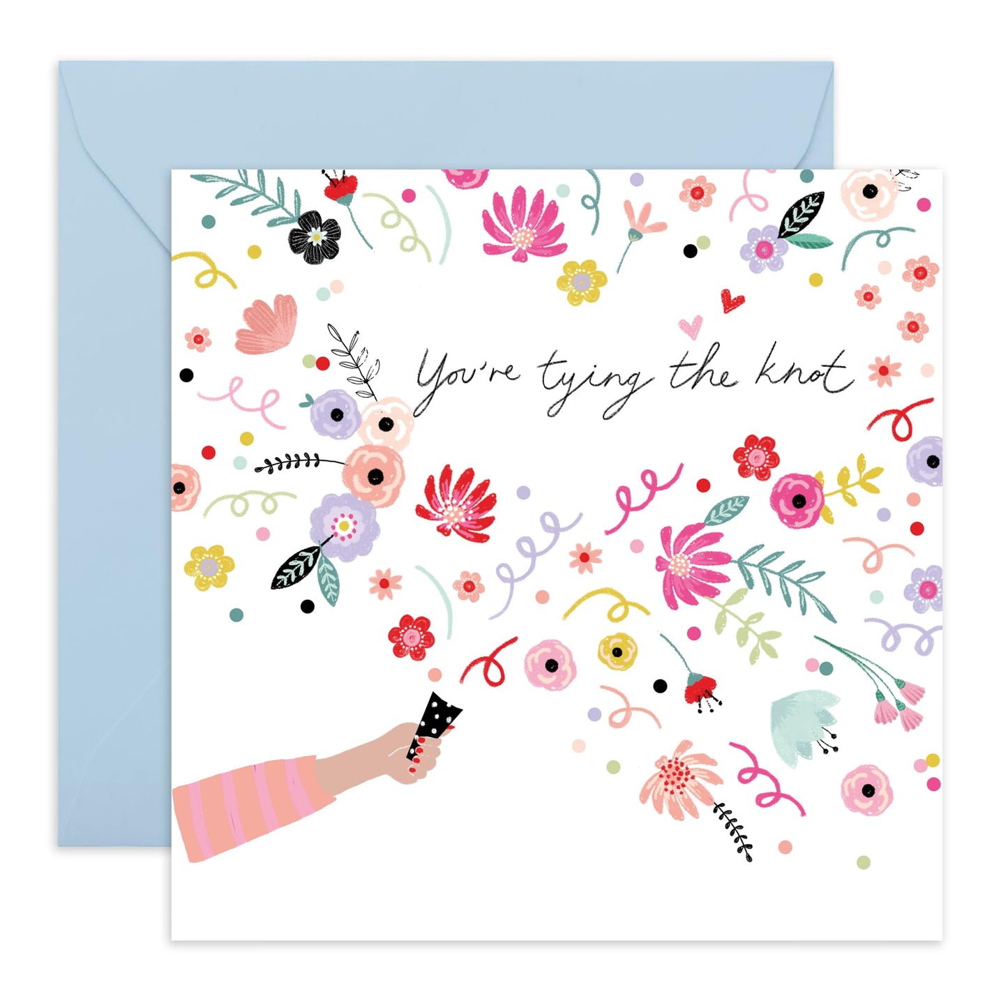 Engagement Card For Fiancé - You're Tying The Knot Confetti - Anniversary Card Husband Wife - Valentines Day Cards Boyfriend Girlfriend Men Women - From Best Friend - Comes With Stickers By Central 23