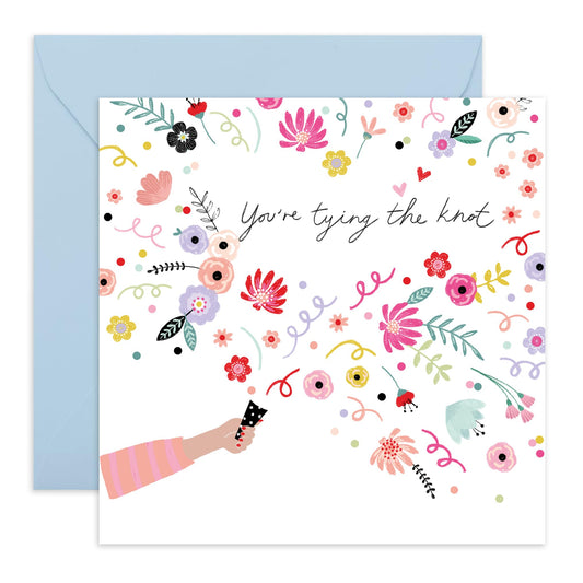Engagement Card For Fiancé - You're Tying The Knot Confetti - Anniversary Card Husband Wife - Valentines Day Cards Boyfriend Girlfriend Men Women - From Best Friend - Comes With Stickers By Central 23