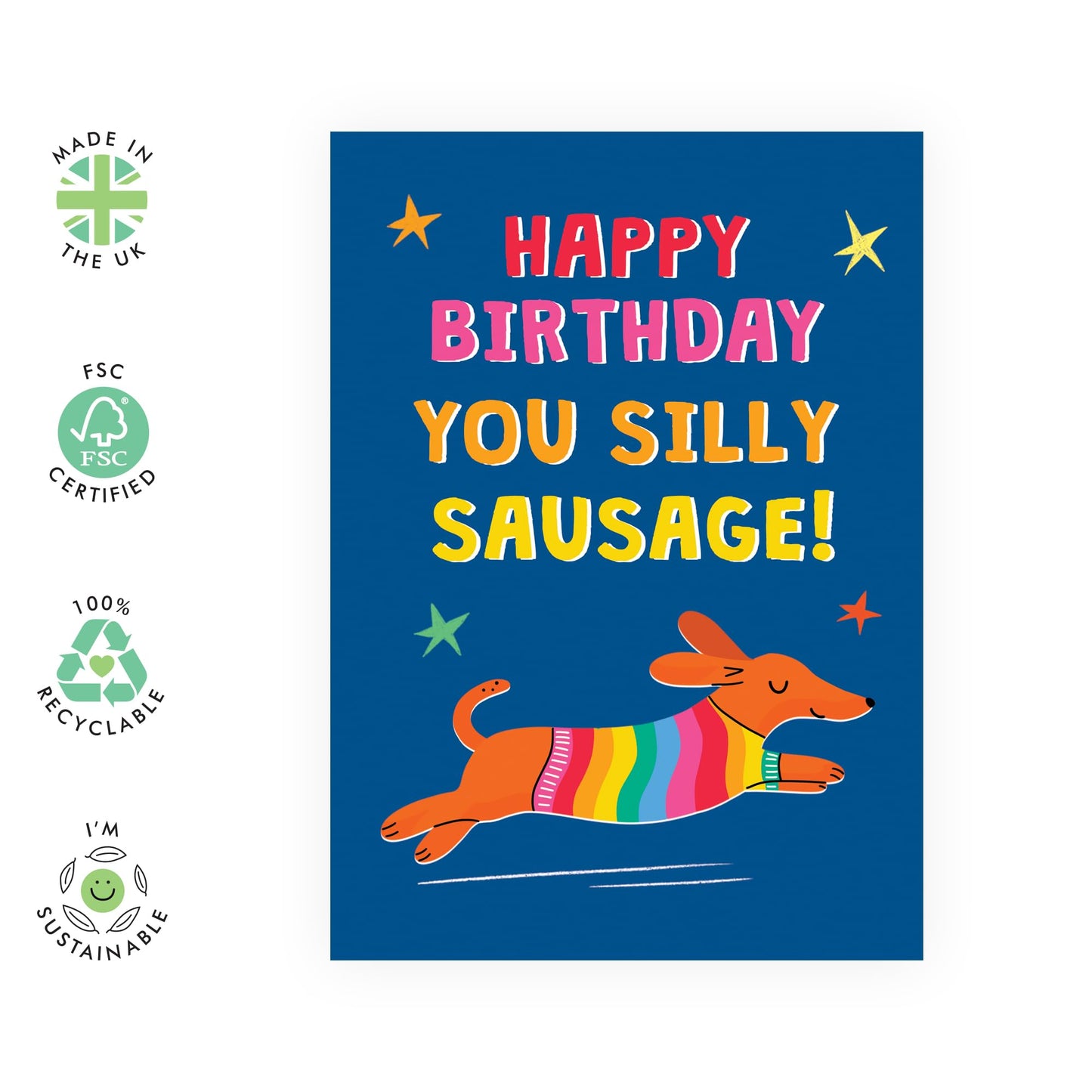 Birthday Cards For Him Her - Silly Sausage - Funny Greeting Cards From Husband - Birthday Cards For Wife Husband - Humorous Gift From Friend - Comes With Fun Stickers By Central 23