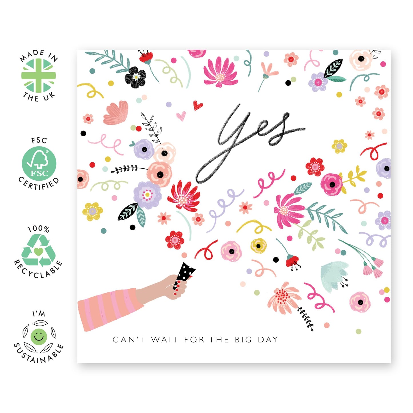 Wedding Reply Card From Guest - Yes Big Day Confetti - Wedding Acceptance Card - Rsvp Reply Card From Bridesmaid Groomsman - Wedding Invitations Groom Bride - Comes With Fun Stickers By Central 23