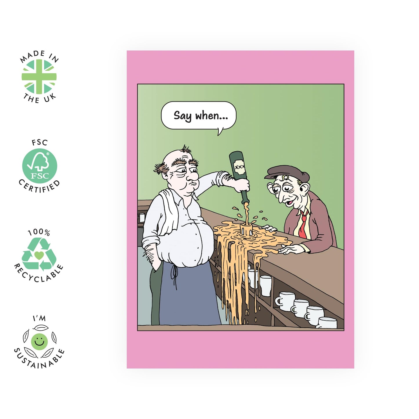 Funny Birthday Card For Men - Say When - Humour - Friends Birthday Card - Humorous Birthday Gifts For Husband Boyfriend Brother - Dad Birthday Cards - Comes With Stickers - By Central 23