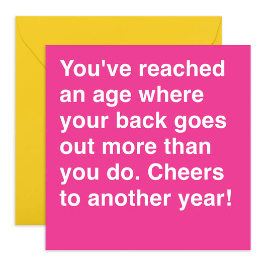 Wife Birthday Card Funny - Officially The Age Where Your Back Goes Out More Than You - Best Friend Birthday Cards - Funny Gifts For Her Mum Husband - Comes With Stickers And Envelopes By Central 23