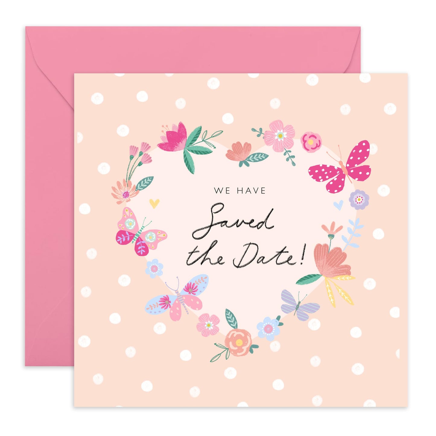 Wedding Guest Rsvp Reply Card - Butterfly Heart Saved The Date - Wedding Reply Card From Guest - Wedding Invitation Acceptance Response - From Entourage - Comes With Fun Stickers By Central 23