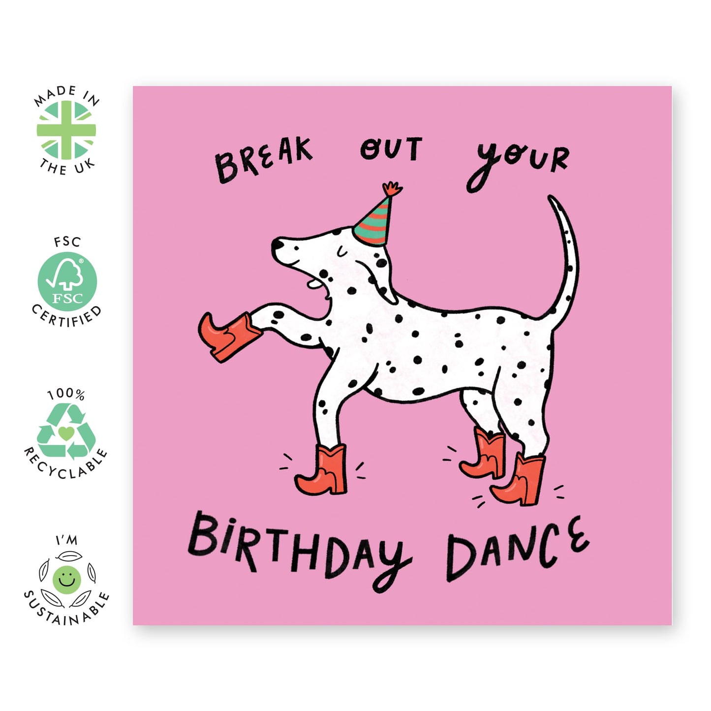 Cowboy Birthday Card - 'Birthday Danced' - Quriky Gift for Best Friends, BFFs, Sisters, Sis, Cowgirls, Bestie, Mates, Bruv - Party & Dance - Comes with Fun Stickers