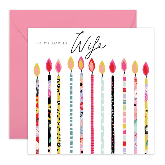 Happy Birthday Cards For Wife - To My Lovely Wife - Cheeky Greeting Cards And Envelopes - Anniversary Cards For Women - Wife Gifts For Her - Comes With Stickers By Central 23