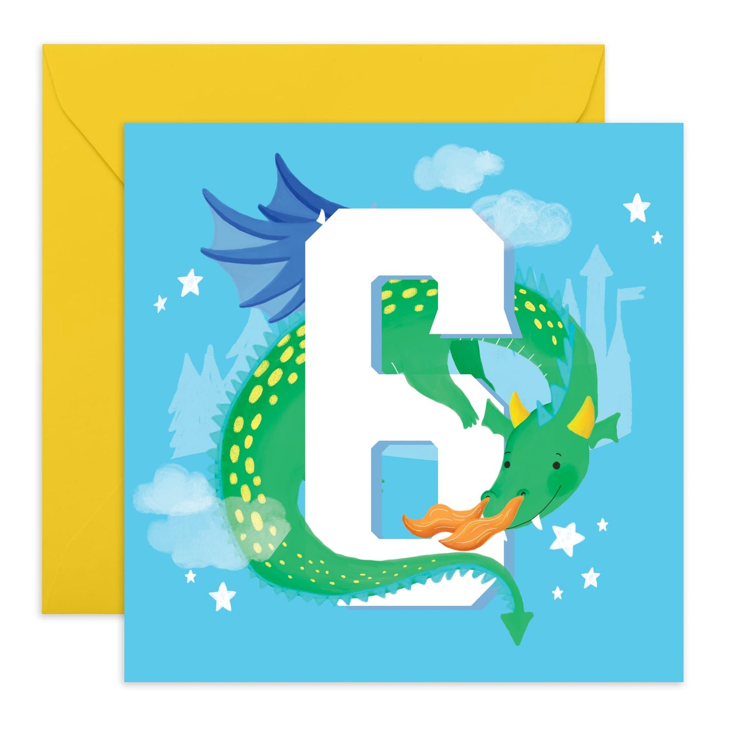 6th Birthday Card Boy - Dragon Age 6 - Animals Sixth Bday - 6th Birthday Card For Kids - Age Six Greeting Card - Gift For Son Nephew Grandson - From Mum Dad - Comes With Fun Stickers - By Central 23