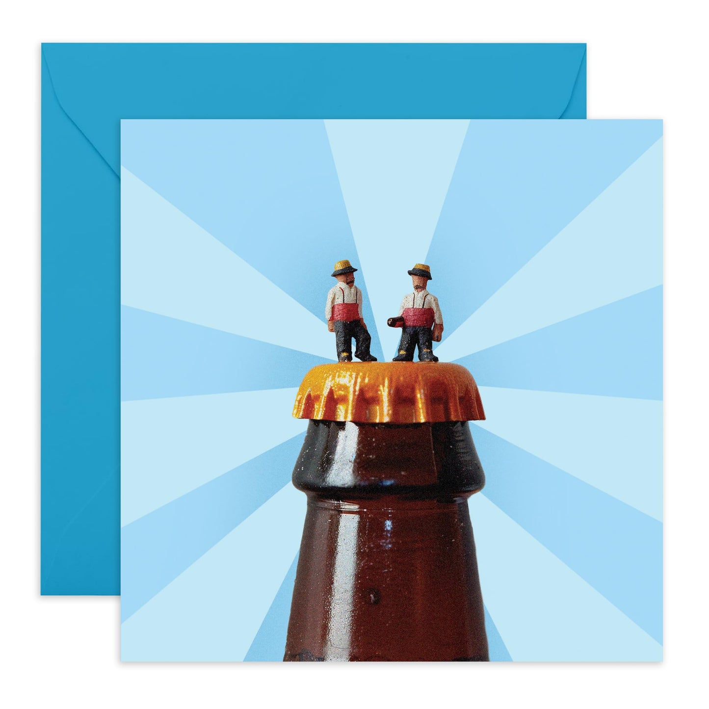 Happy Fathers Day Card - 'Mini Beer Men' Celebrate Dad, Daddy, Gentlemen, Husband, Grandad - Thanks Dad - Comes with Fun Stickers