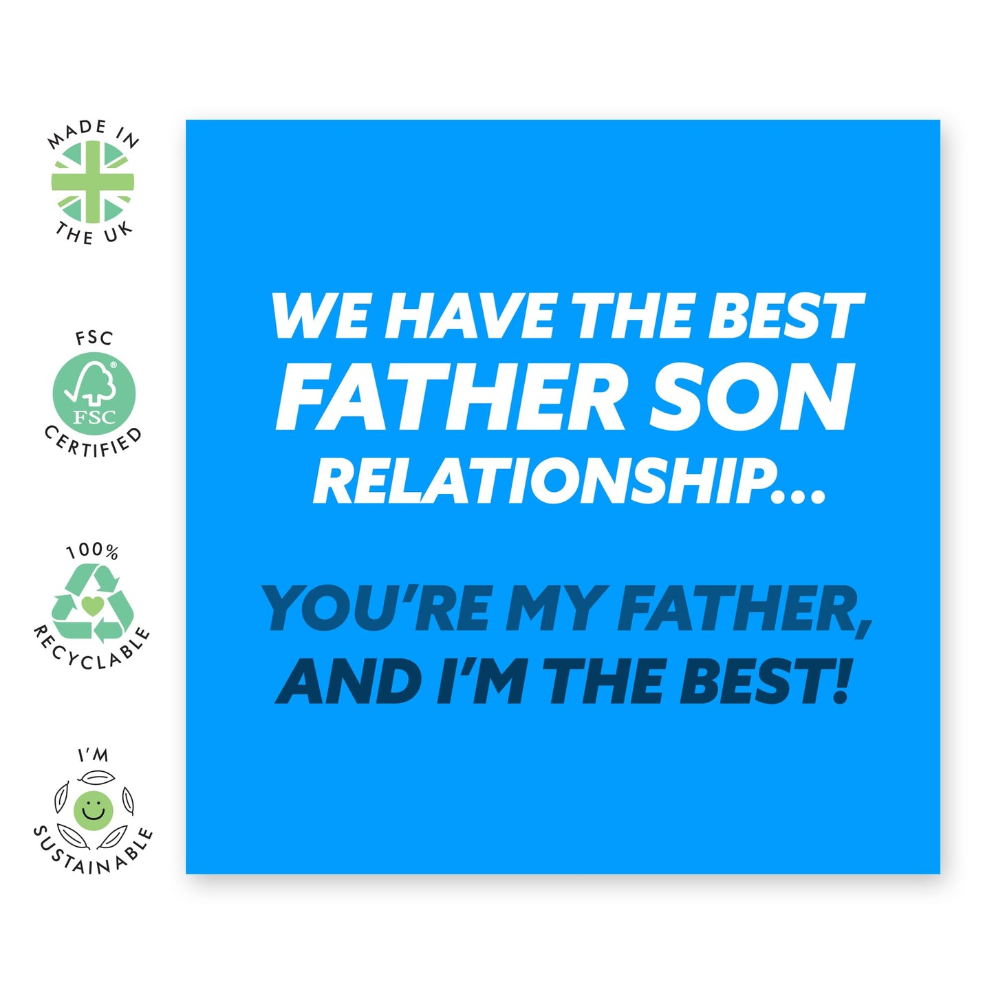 Appreciation Card - 'BEST FATHER SON RELATIONSHIP' - Celebrate the Special Bond Between Father and Son - Ideal for Any Occasion - Show Your Care and Love - Includes Envelope and Stickers by Central 23