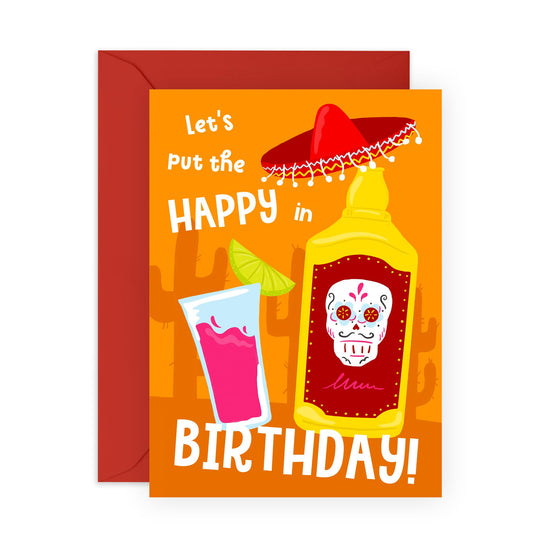 Birthday Card For Him Her - Put The Happy In Birthday - Sweet Birthday Cards For Men Women - Gifts For Mum Or Dad - Best Friend - From Friend Bff - Comes With Stickers By Central 23
