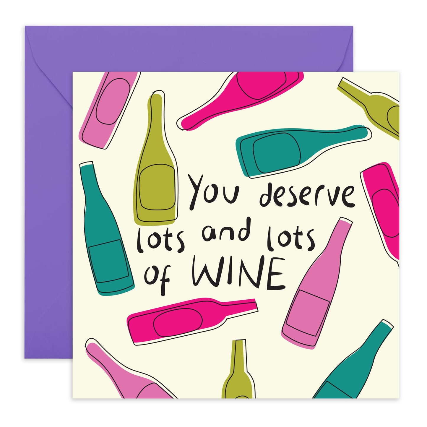 Mothers Day Card - You Deserve Lots And Lots Of Wine - Mum Birthday Card - Gifts For Her From Daughter Son - Womens Birthday Card For Mummy Step Mum - Comes With Stickers By Central 23