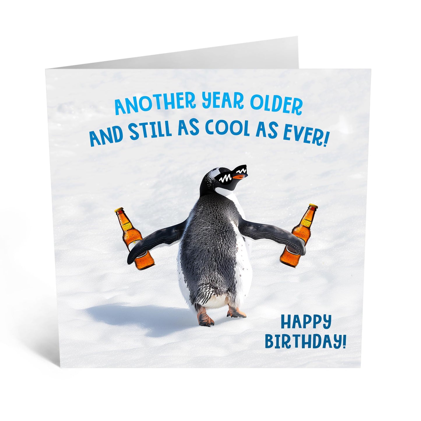 Birthday Greeting Card - 'COOL AS EVER, PENGUIN!' - Perfect for Celebrating with a Fun and Whimsical Touch - Ideal for Friends Family BFFs Pals Animal Lovers - Comes With Stickers By Central 23