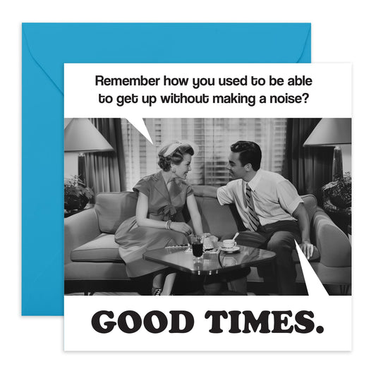 Birthday Cards For Him Her - Get Up Without Making A Noise - Funny Greeting Cards From Partner - Birthday Cards For Wife Husband - Humorous Gift From Couple - Comes With Fun Stickers By Central 23