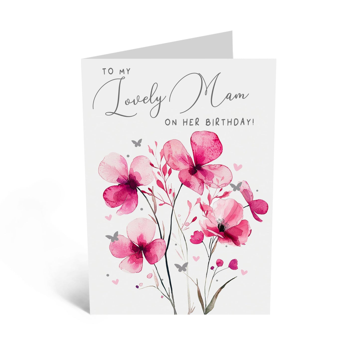 Birthday Greeting Card - 'LOVELY MAM' - Perfect for Celebrating Her Special Day with Love and Joy - Ideal for Mums to Show How Much They’re Loved and Appreciated - Comes With Stickers By Central 23