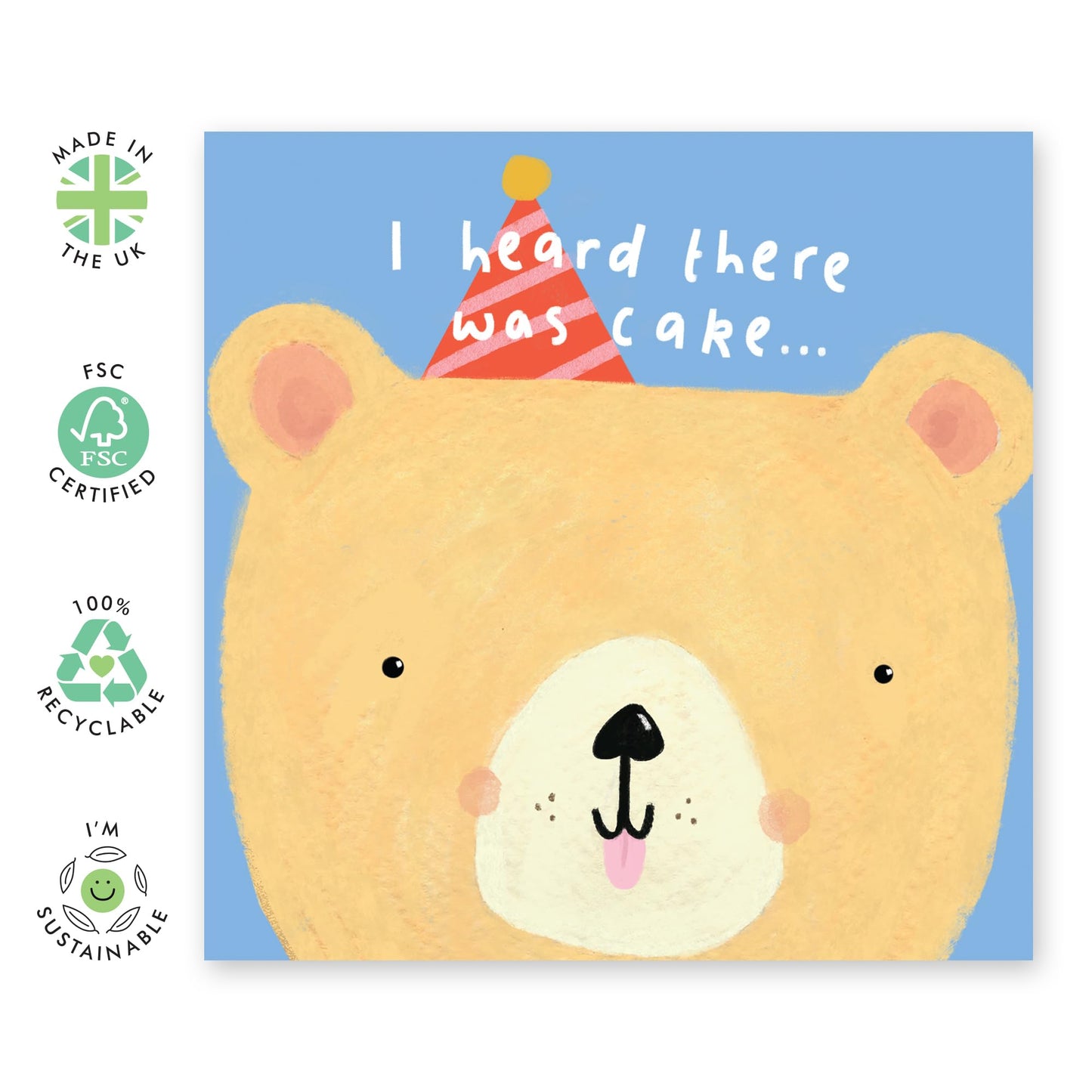Birthday Greeting Card - 'BEAR CAKE' - Perfect for Any Occasion with an Adorable Bear-Themed - Ideal for Adding Joy and Cuteness to Celebrations on Sweet Birthdays - Comes With Stickers By Central 23