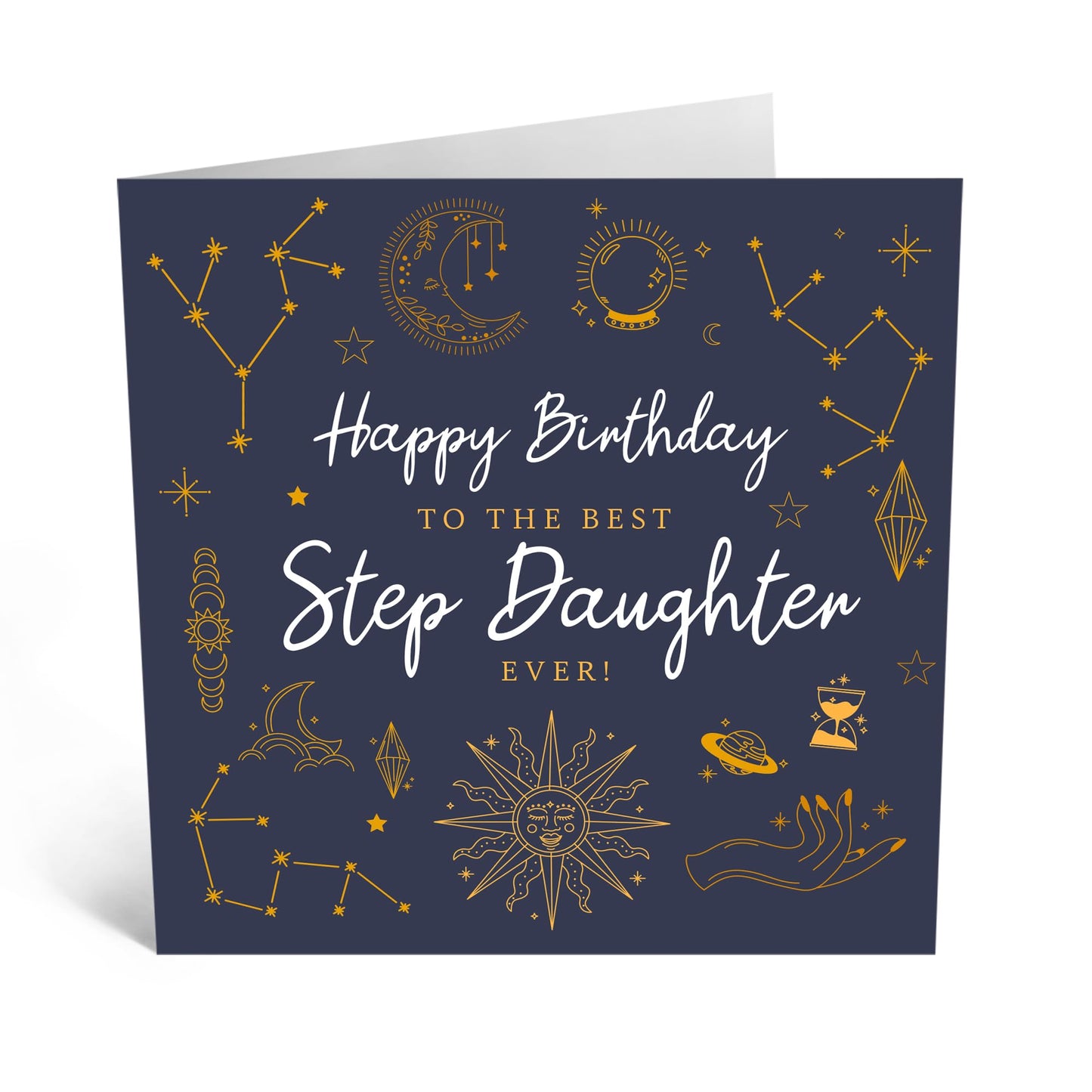 Birthday Greeting Card - 'STEP DAUGHTER CELESTIAL' - Perfect for Celebrating a Special Day with Love and Magic - Ideal for Stepdaughters Family Members - Comes With Stickers By Central 23