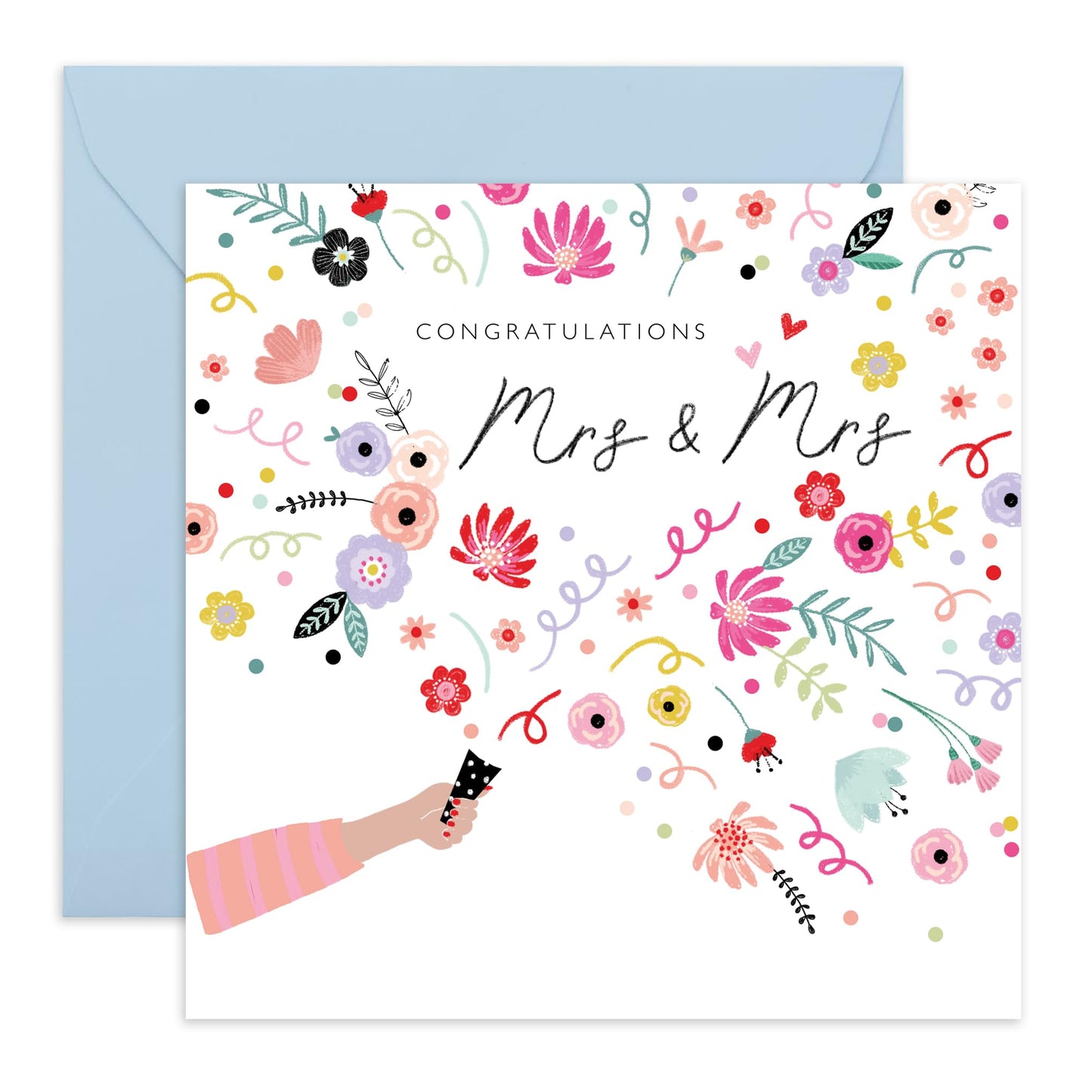 Engagement Card For Fiancé - Mrs And Mrs Confetti - Anniversary Card Husband Wife - Valentines Day Cards Boyfriend Girlfriend Men Women - From Best Friend - Comes With Stickers By Central 23