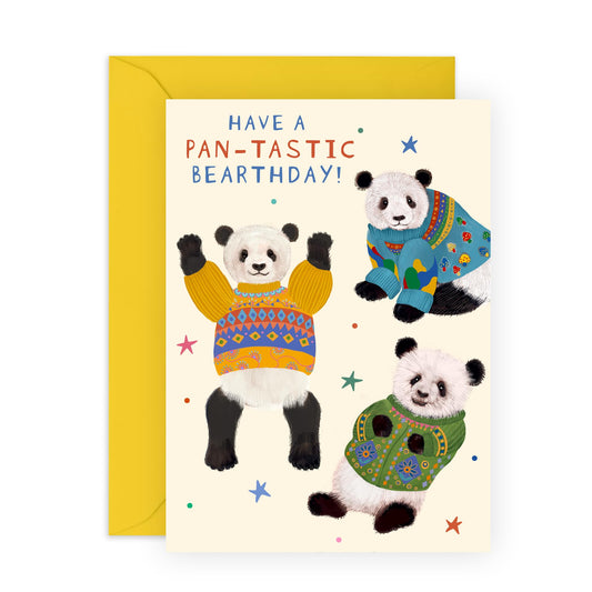 Birthday Greeting Card - 'PANTASTIC BIRTHDAY' - Perfect for Celebrating with Fun and Humor - Ideal for Friends Family BFFs Sisters Who Love Puns and a Good Laugh - Comes With Stickers By Central 23
