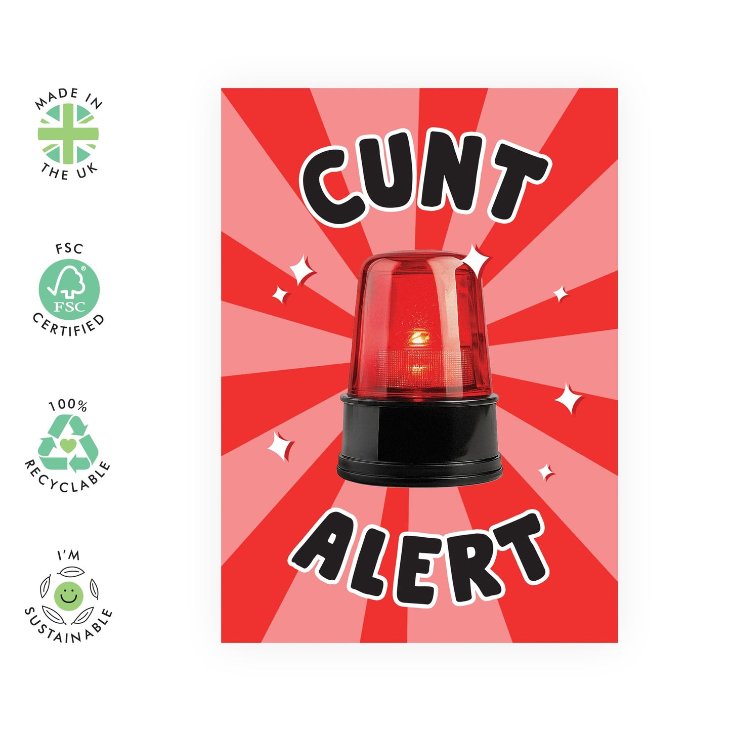 Hilarious Birthday Card Joke for Friends – ‘C*nt Alert’ – Presents for BFF, Colleague, Bestie, Colleagues, Coworkers, Him, Her, Cousin, Buddies, Cousin - Comes with Fun Stickers