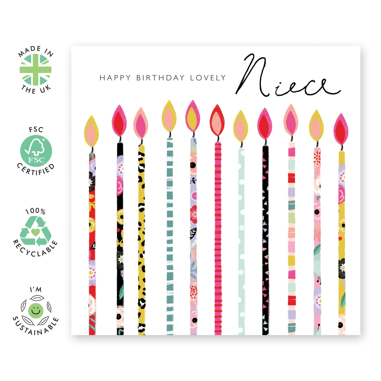 Niece Birthday Card From Aunt - Happy Birthday Lovely Niece - Sweet Greeting Cards For Girls Teens - Trendy Cards For Women Female - Pink Gifts For Her - Comes With Stickers By Central 23