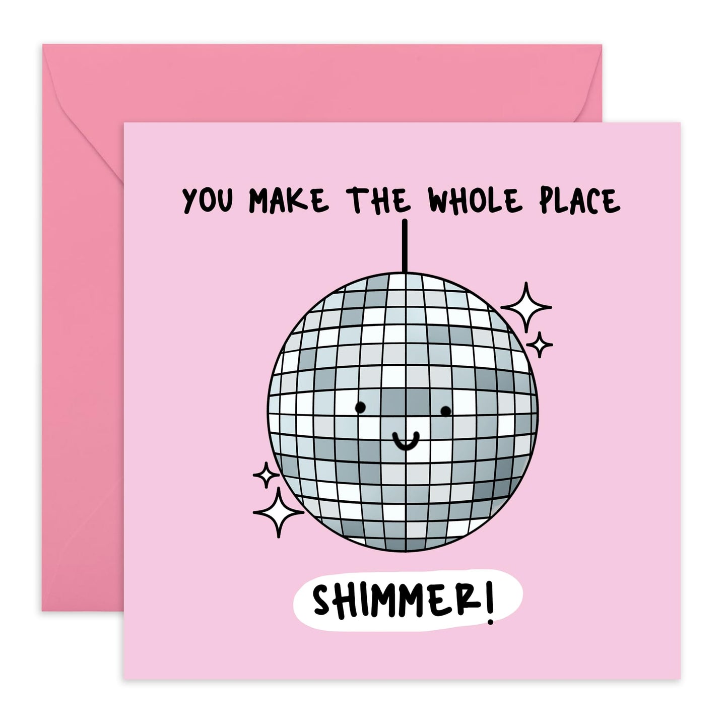 Sparkling Greeting Card - 'WHOLE PLACE SHIMMER' - Perfect for Adding a Dazzling and Glamorous Touch to Any Celebration - Ideal for Him Her Friends Family Colleagues - Comes With Stickers By Central 23