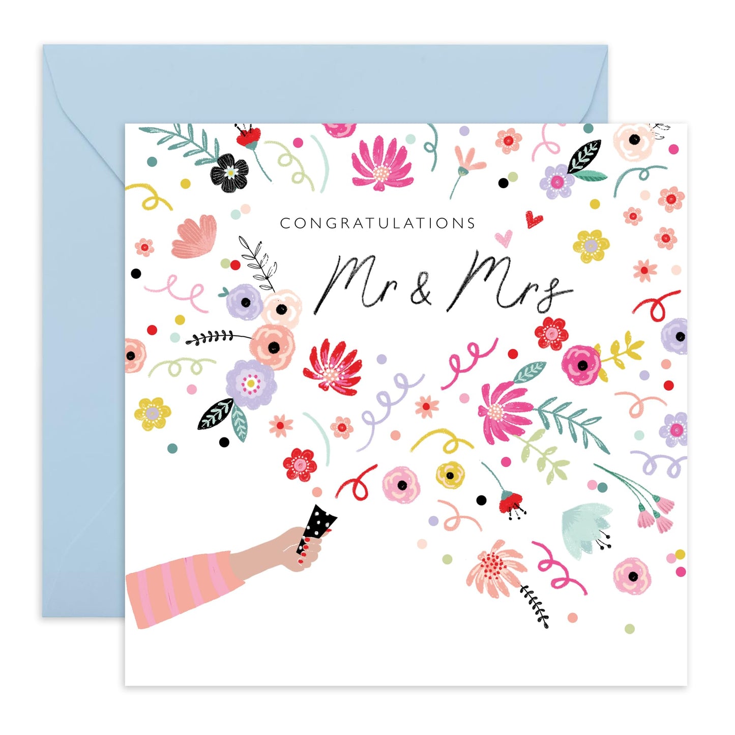 Wedding Cards For Bride And Groom - Mr And Mrs Confetti - Newly Weds Card - Congratulations Card For Men Women Son Daughter In Law - Best Wishes Gift For Him Her - Comes With Stickers By Central 23