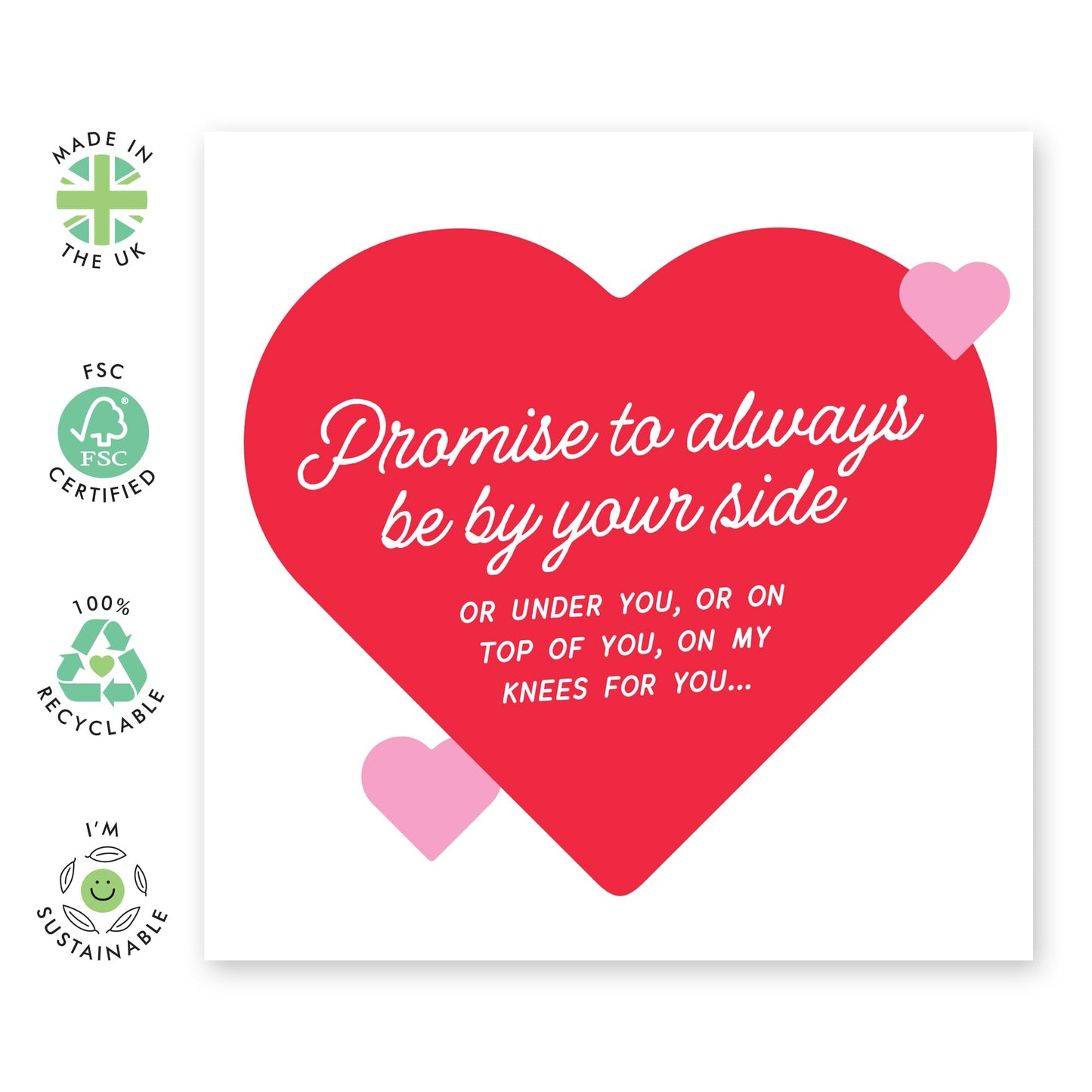 Anniversary Card Couple - Promise To Always Be By Your Side - Valentines Card Girlfriend Boyfriend - Greeting Cards Husband Wife - Greeting Cards - Comes With Stickers By Central 23